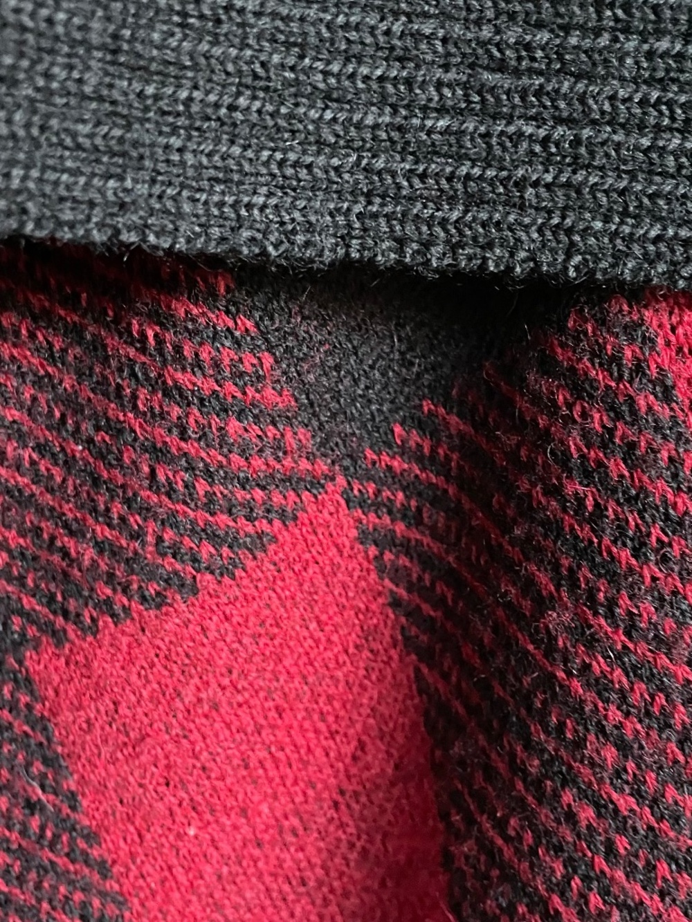 Katie Todd 100% Wool Buffalo Plaid Open Front Sweater Vest Medium Red Black Cozy - Picture 4 of 8